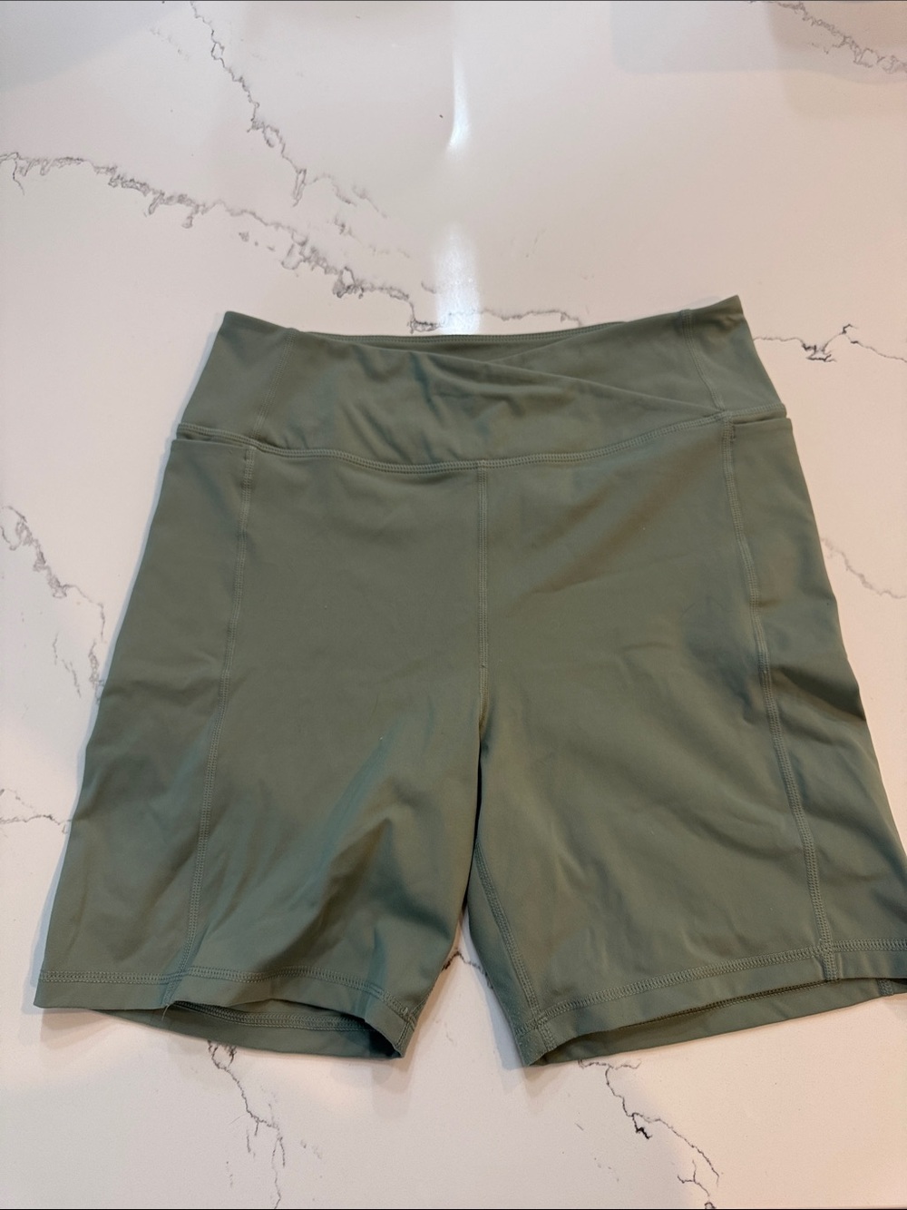 Danskin Olive Green High-Rise Bike Shorts